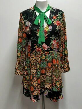 Buffalo David Bitton Floral & Patchwork Mixed-Print Dress size XL